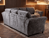Cotswold Grey Fabric High Back Corner Sofa