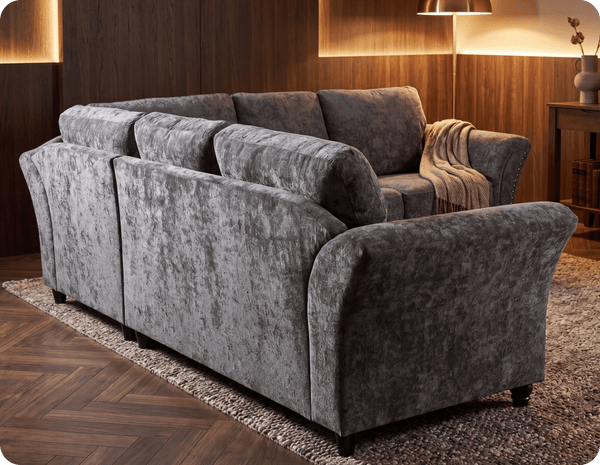 Cotswold Grey Fabric High Back Corner Sofa