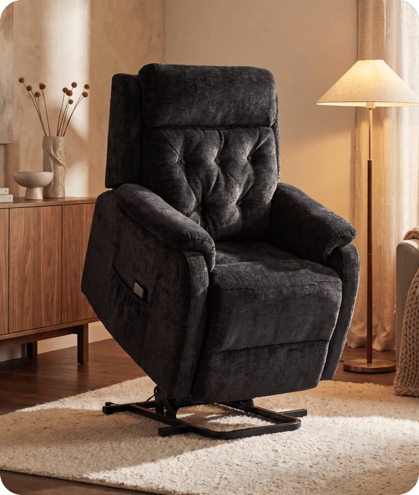 Oliver Black Fabric Rise & Recline Mobility Chair