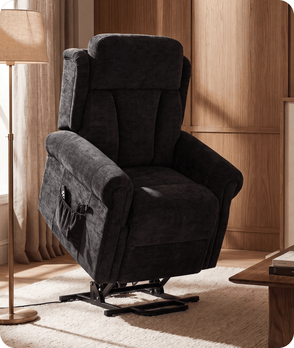 Derby Black Fabric Rise & Recline Mobility Chair