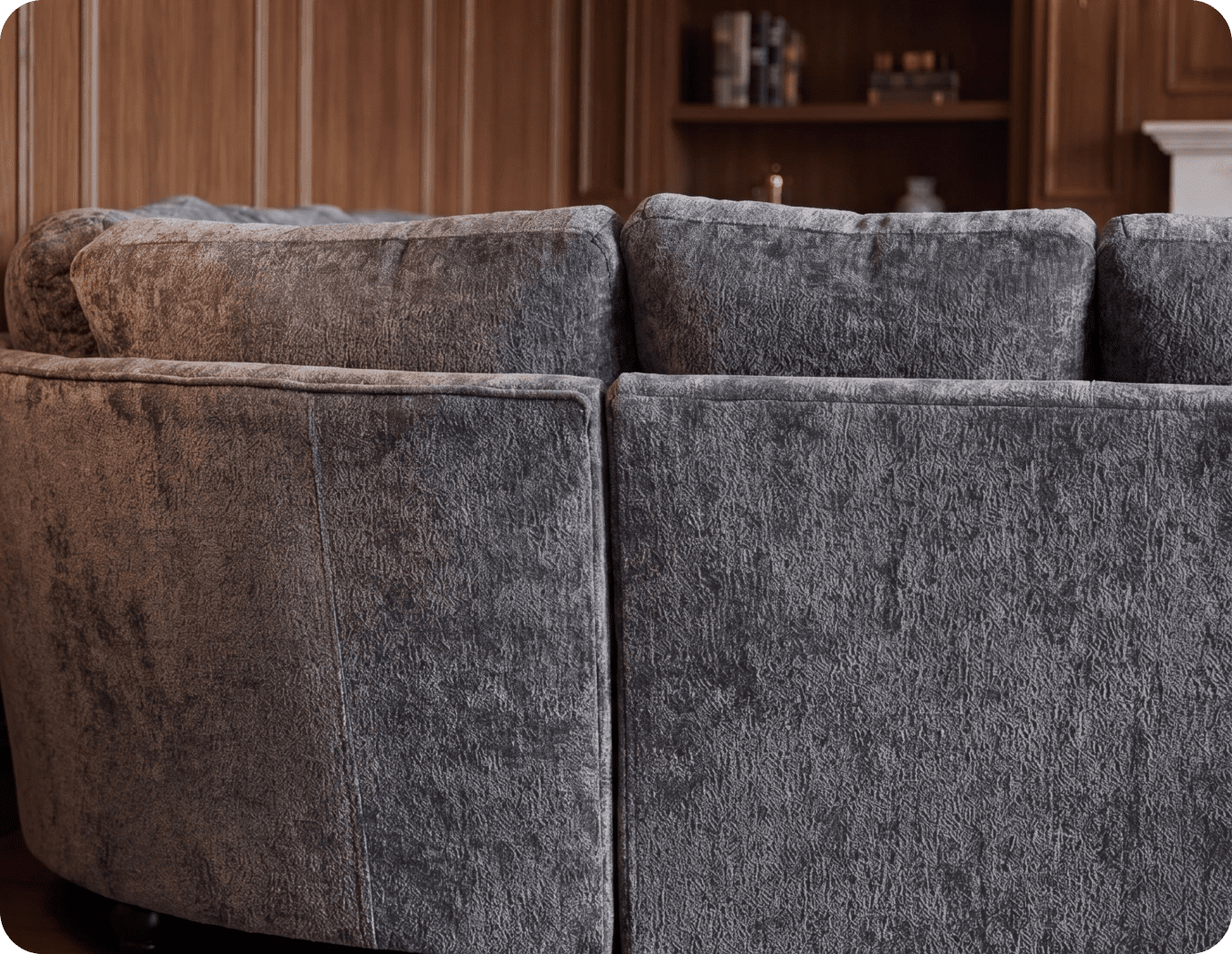 Cotswold Grey Fabric High Back Corner Sofa