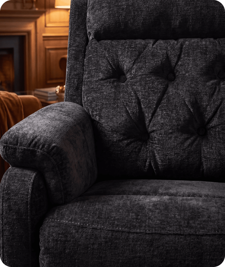 Oliver Black Fabric Rise & Recline Mobility Chair