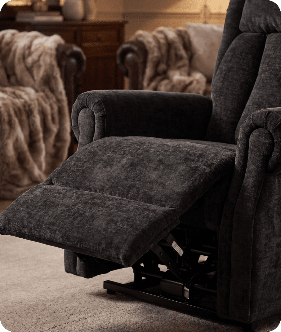 Derby Black Fabric Rise & Recline Mobility Chair