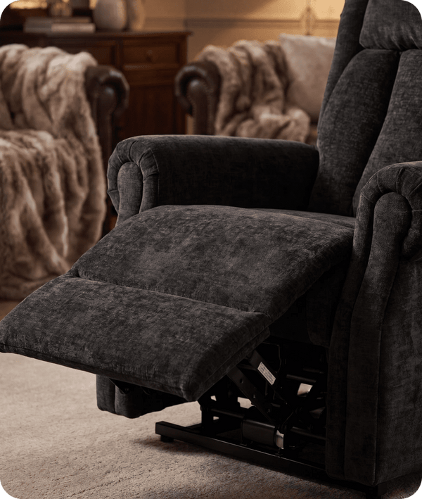 Derby Black Fabric Rise & Recline Mobility Chair