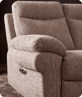 Lunaro Beige Fabric Electric Recliner 2 Seater Sofa