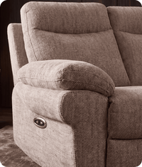 Lunaro Beige Fabric Electric Recliner 2 Seater Sofa