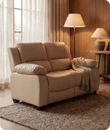 Veloura Cream Leather 2 Seater Sofa