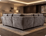 Cotswold Truffle Fabric High Back Corner Sofa