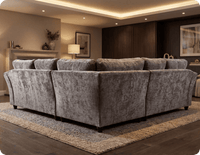 Cotswold Truffle Fabric High Back Corner Sofa