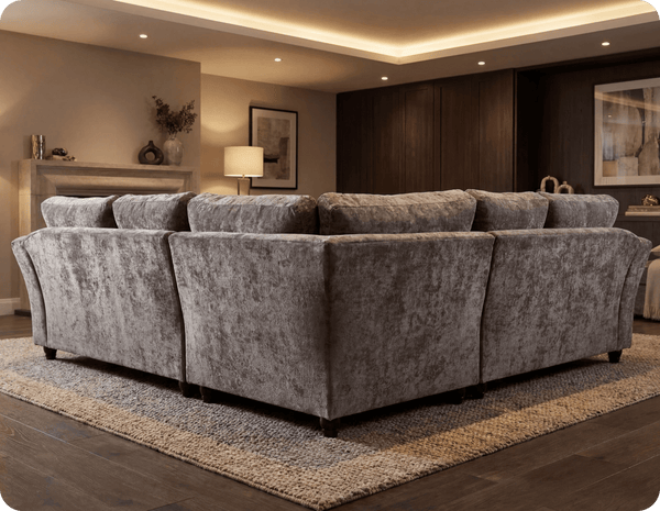 Cotswold Truffle Fabric High Back Corner Sofa