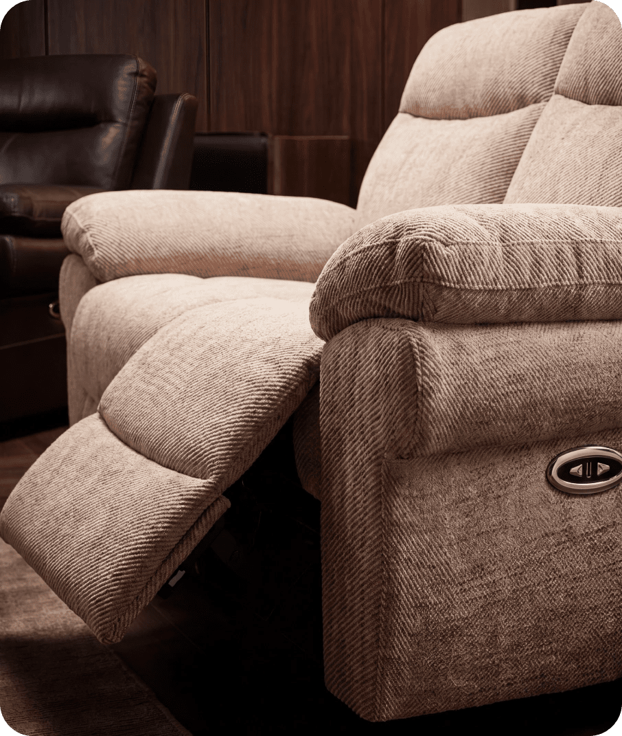 Lunaro Beige Fabric Electric Recliner 2 Seater Sofa