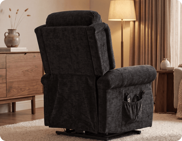 Derby Black Fabric Rise & Recline Mobility Chair
