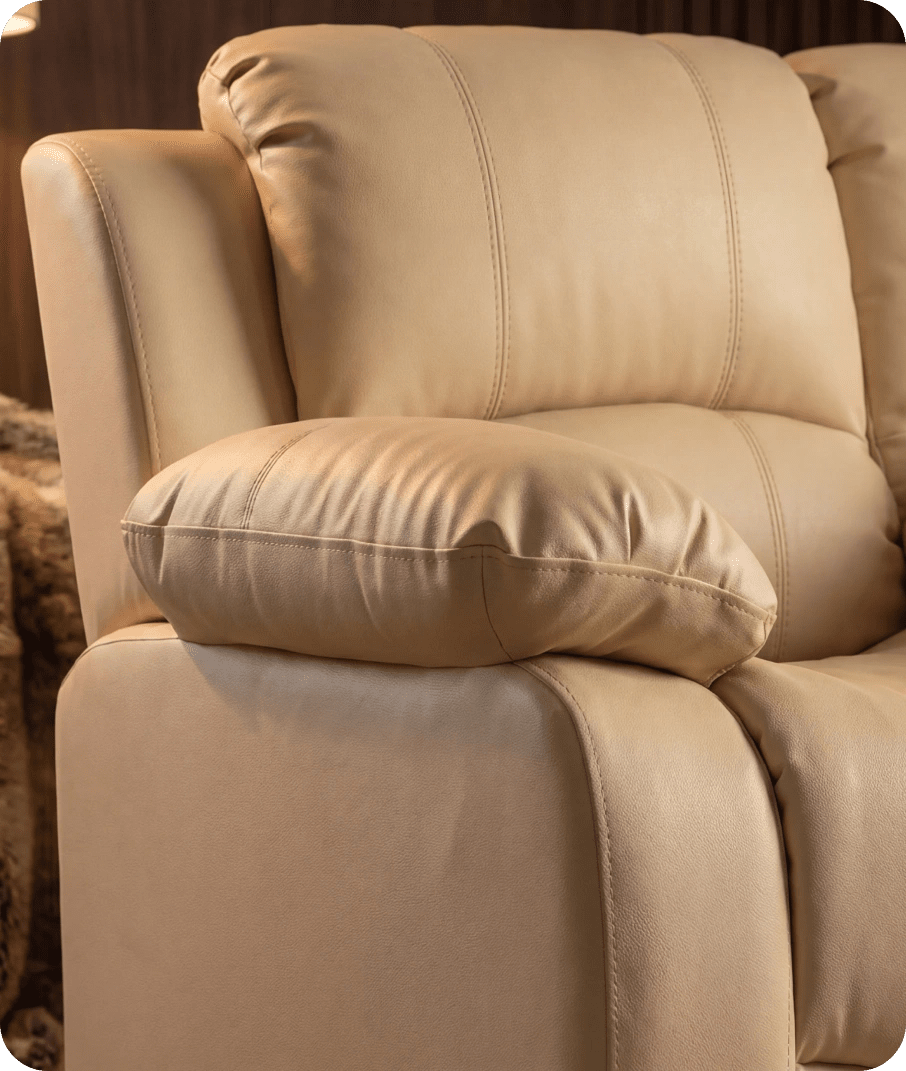 Veloura Cream Leather 2 Seater Sofa