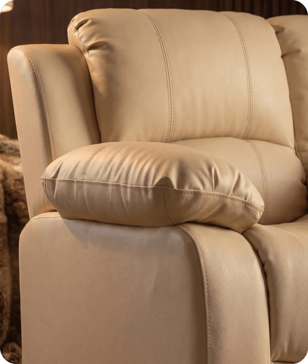 Veloura Cream Leather 2 Seater Sofa