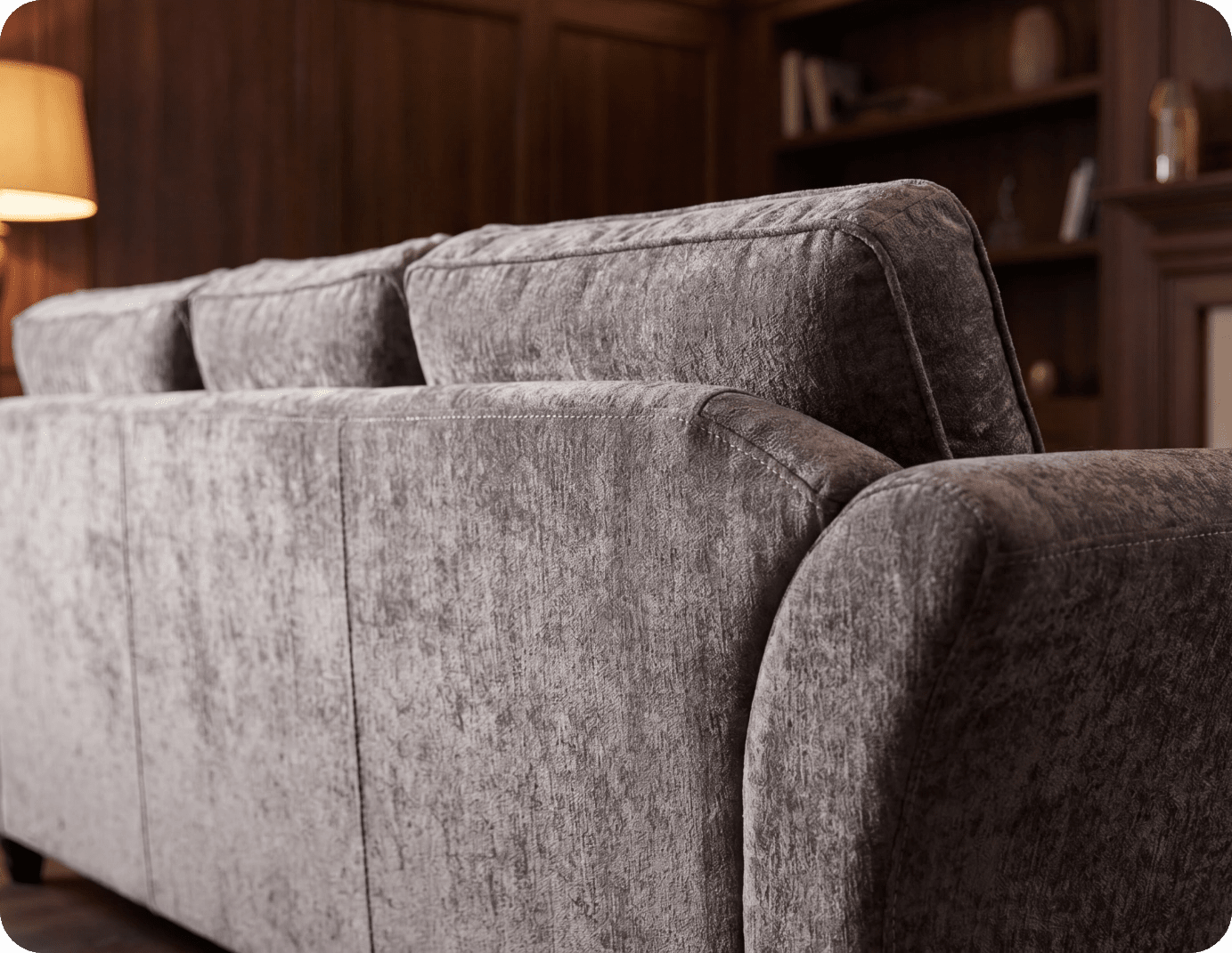 Cotswold Truffle Fabric High Back Corner Sofa