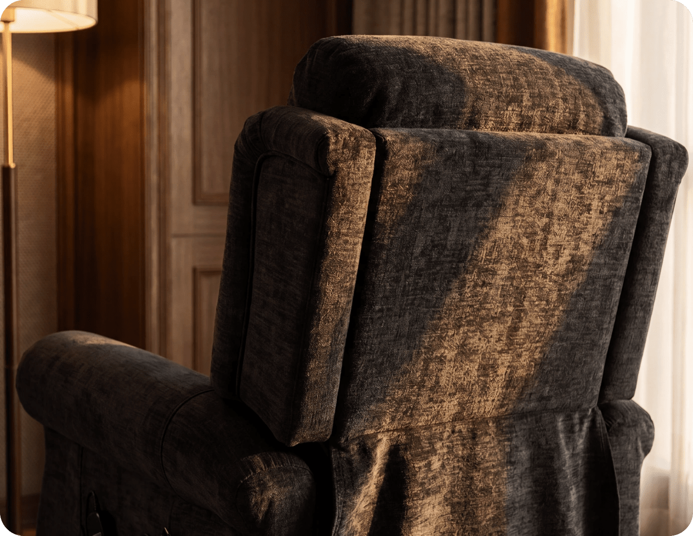 Derby Black Fabric Rise & Recline Mobility Chair
