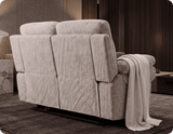 Lunaro Beige Fabric Electric Recliner 2 Seater Sofa