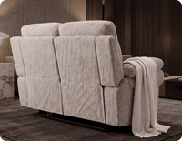 Lunaro Beige Fabric Electric Recliner 2 Seater Sofa