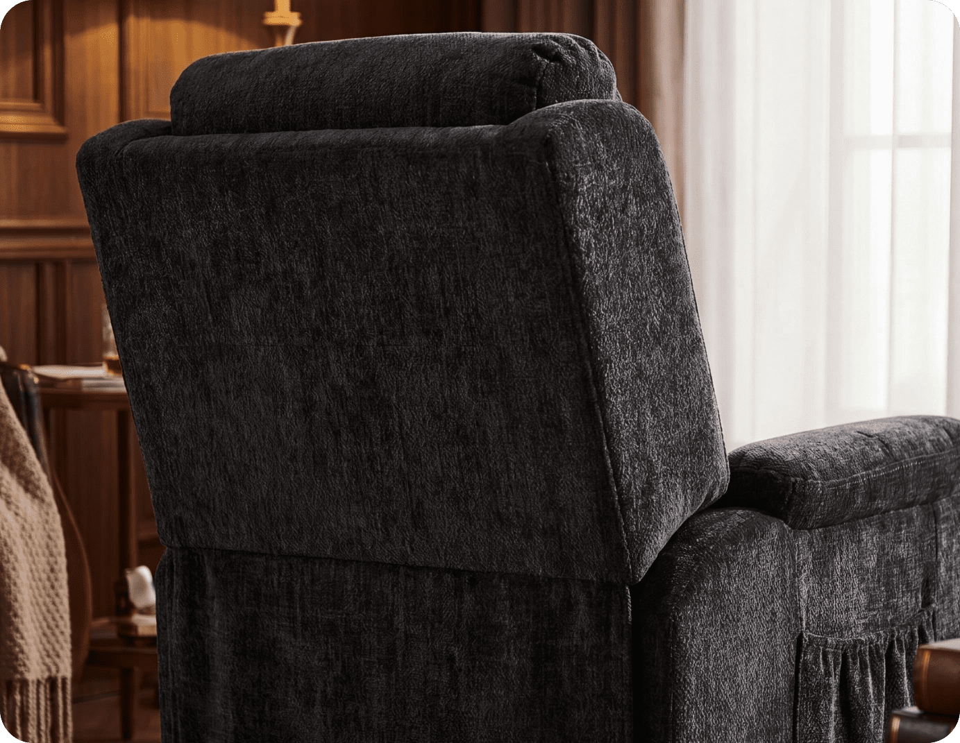 Oliver Black Fabric Rise & Recline Mobility Chair