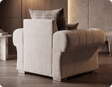 Florence Cream Scatter Back Fabric Armchair