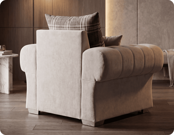 Florence Cream Scatter Back Fabric Armchair