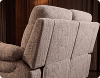 Lunaro Beige Fabric Electric Recliner 2 Seater Sofa