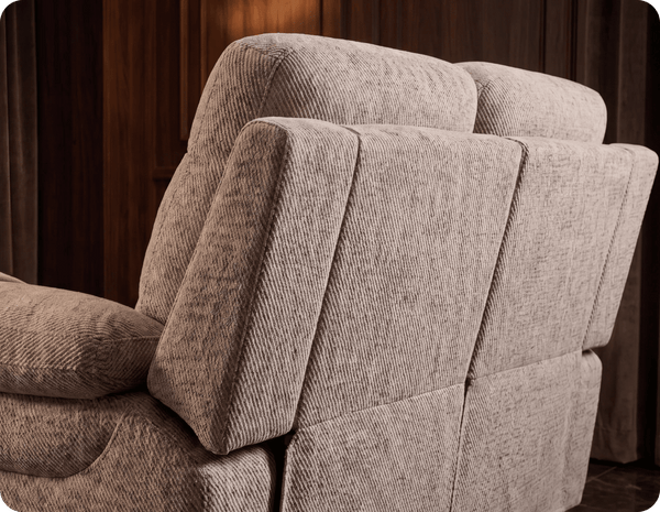 Lunaro Beige Fabric Electric Recliner 2 Seater Sofa