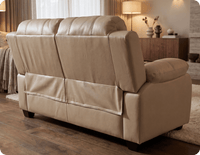 Veloura Cream Leather 2 Seater Sofa