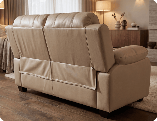 Veloura Cream Leather 2 Seater Sofa