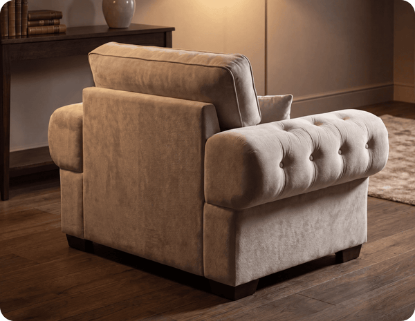 Florence High Back  Cream Fabric Armchair