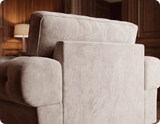 Florence High Back  Cream Fabric Armchair