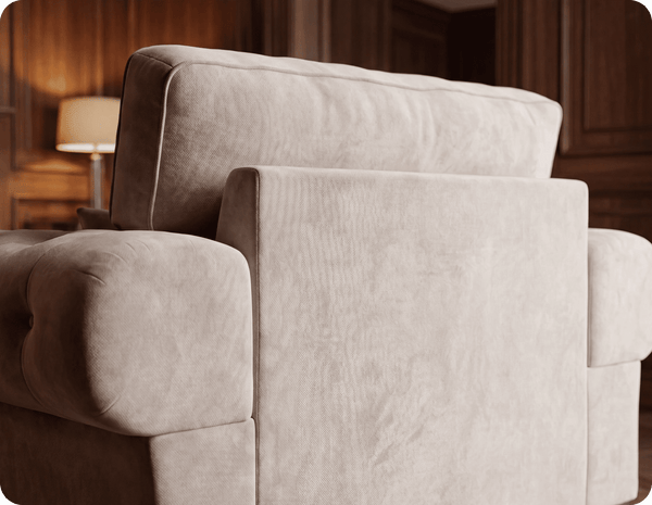 Florence High Back  Cream Fabric Armchair