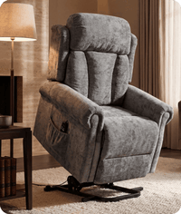 Derby Grey Fabric Rise & Recline Mobility Chair
