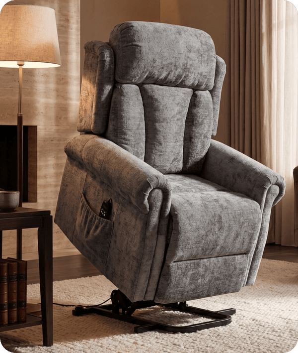 Derby Grey Fabric Rise & Recline Mobility Chair