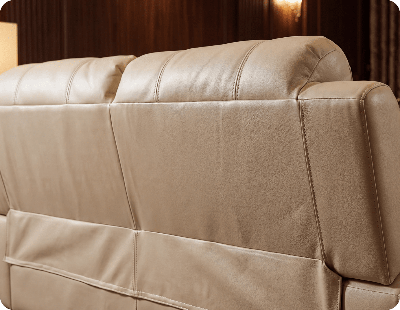 Veloura Cream Leather 2 Seater Sofa