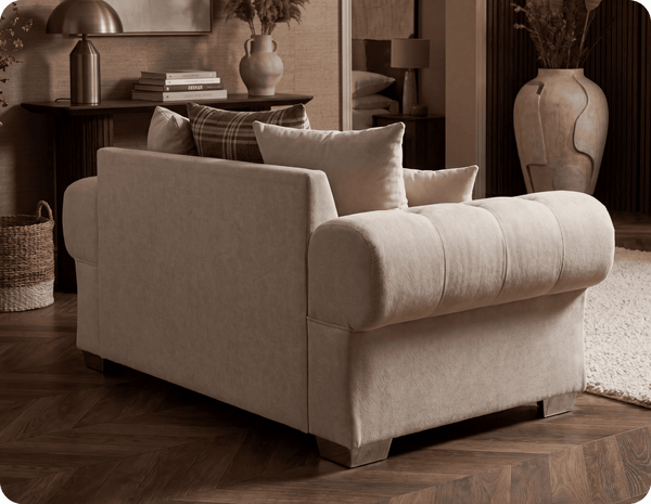 Florence Scatter Back Cream Fabric 2 Seater Sofa