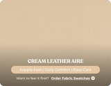 Veloura Cream Leather 2 Seater Sofa