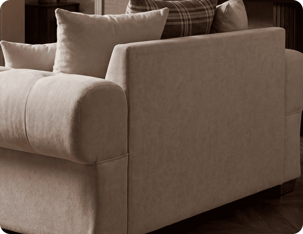 Florence Scatter Back Cream Fabric 2 Seater Sofa