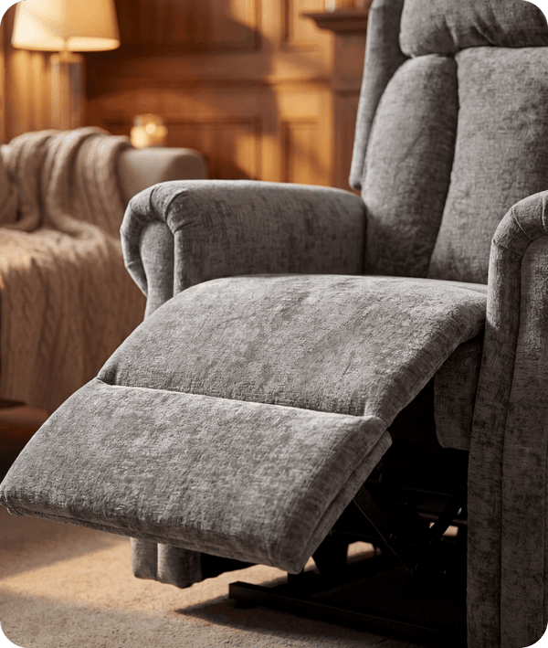 Derby Grey Fabric Rise & Recline Mobility Chair