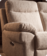 Lunaro Beige Fabric Electric Recliner 3 Seater Sofa
