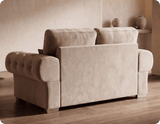 Florence High Back Cream Fabric 3 Seater Sofa Bed