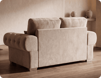 Florence High Back Cream Fabric 3 Seater Sofa Bed