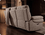 Lunaro Beige Fabric Electric Recliner 3 Seater Sofa