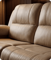 Veloura Cream Leather 3 Seater Sofa