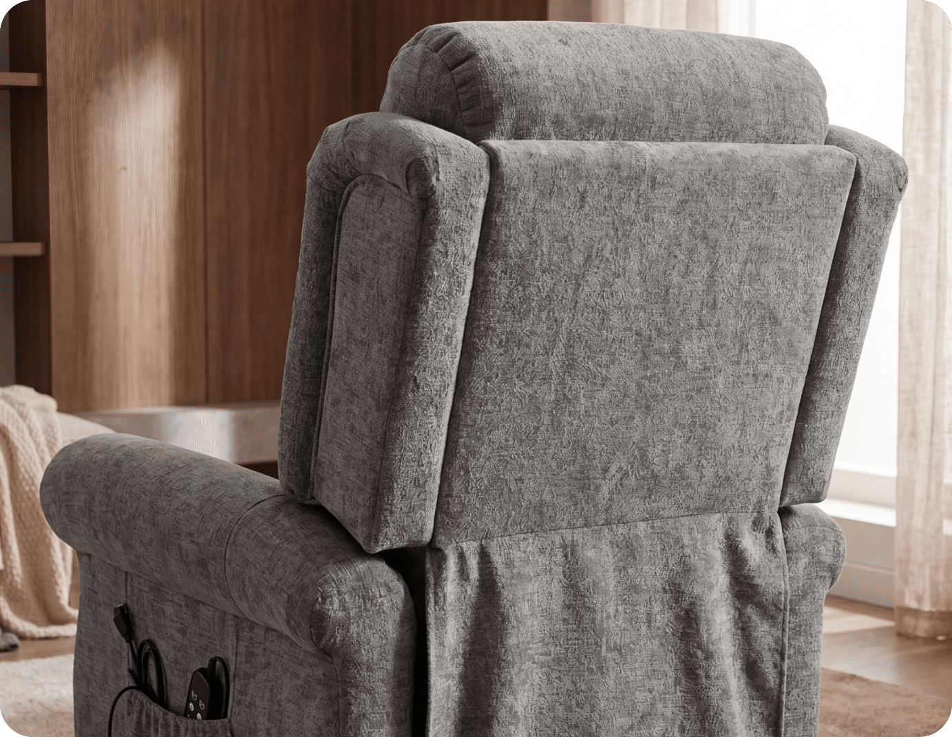 Derby Grey Fabric Rise & Recline Mobility Chair