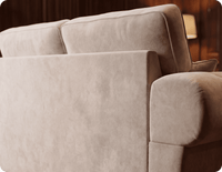 Florence High Back Cream Fabric 3 Seater Sofa Bed
