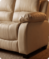 Veloura Cream Leather 3 Seater Sofa