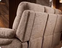 Lunaro Beige Fabric Electric Recliner 3 Seater Sofa