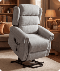 Cambridge Light Grey Fabric Rise & Recline Mobility Chair