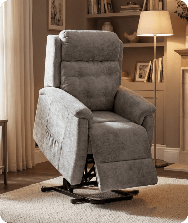 Oliver Light Grey Fabric Rise & Recline Mobility Chair